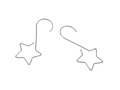 Zawieszki na choinkę gwiazdki metalowe srebrne - 12 szt.