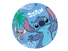 Talerzyki papierowe na urodziny Stitch & Angel - 23 cm - 8 szt.