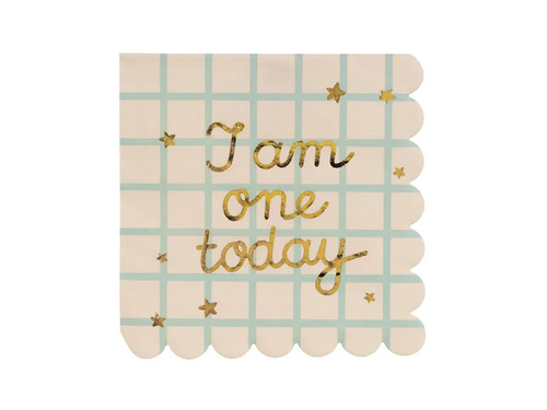 Serwetki papierowe I am one today na roczek Miś - 33 cm - 12 szt.