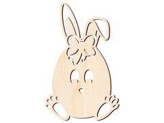 Jajko-Zajączek Wielkanocny drewniany z klapniętym uchem - 57 cm - 1 szt.