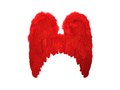 Czerwone skrzydła z piór z obszyciem z marabutów 46×48 cm
