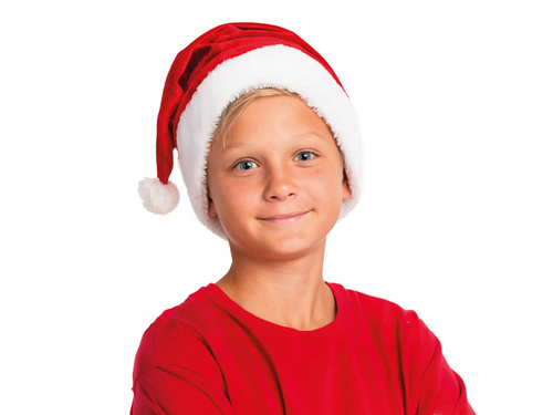 Czapka Mikołaja pluszowa dla dzieci - 1 szt.