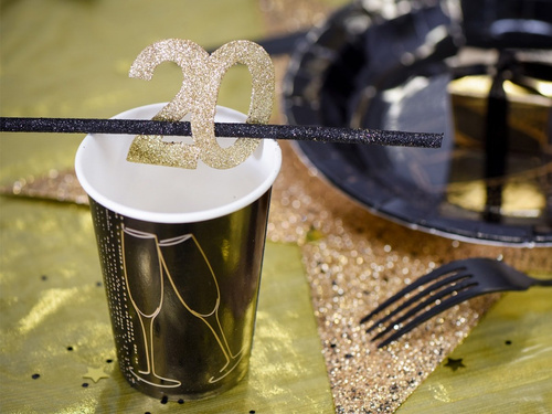 Brokatowa dekoracja stołu cyferka 18 - 5 cm - 6 szt.