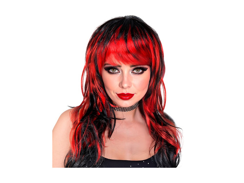 Czarno-czerwona peruka Vampiress