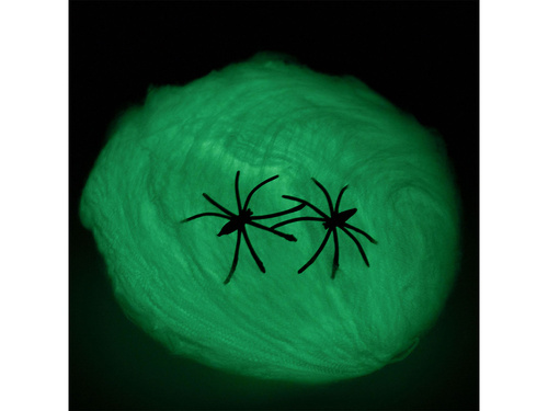 Fluorescencyjna pajęczyna z pająkiem - 20 g - 1 szt.