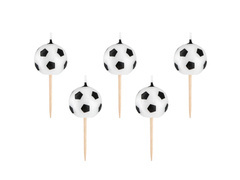 Świeczki pikery Piłka Nożna - 5 szt.