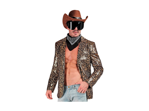 Imprezowa marynarka Party Fashion - złota cekinowa panterka