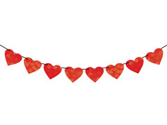 Girlanda serca czerwone na walentynki - 500 cm