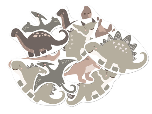 Dekoracja dwustronna Dinozaury - 12 szt.