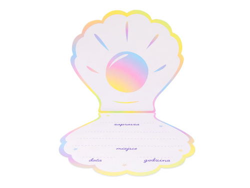 Zaproszenie urodzinowe Ocean Muszelka - 6 szt.