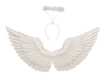 Zestaw skrzydła anioła białe 68 x 33 cm oraz Aureolka