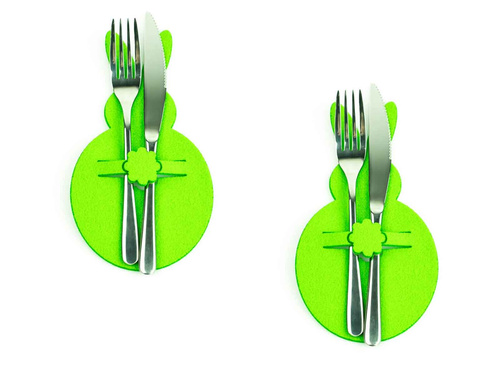 Etui na sztućce z miękkiego filcu - Zajączek Wielkanocny - 2 szt.