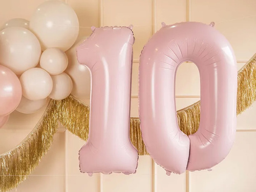 Balon foliowy jasnoróżowy cyfra 0 - 72 cm - 1 szt.