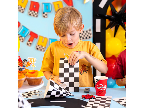 Torebki na słodycze Wyścigówki - 10x18 cm - 6szt.