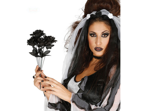 Bukiet czarnych róż - 35 cm