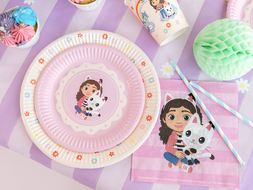 Serwetki urodzinowe Koci domek Gabi - 33 cm - 20 szt.