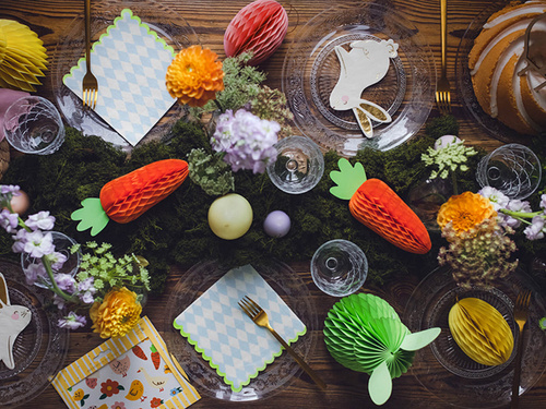 Dekoracja wisząca rozetka Jajko zielone - 12 cm - 1 szt.