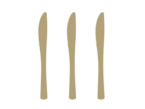 Noże plastikowe złote - 10 szt.