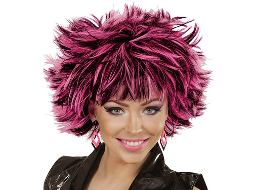 Kolczyki romby różowo-czarne