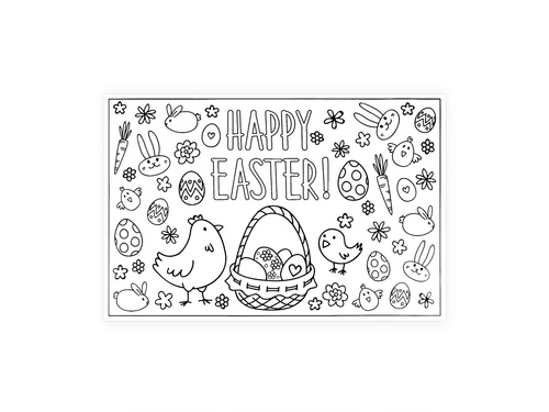 Wielkanocna Podkładka Kolorowanka - 30x46 cm - 6 szt.
