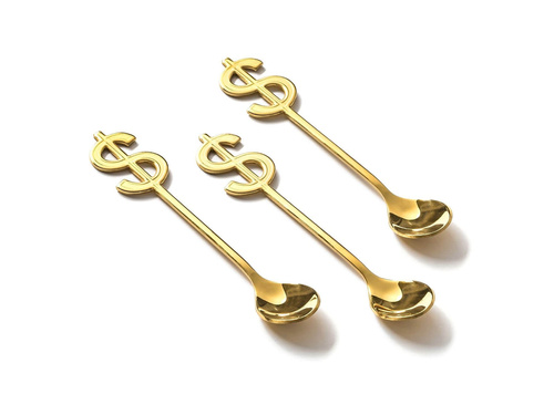 Metalowe łyżeczki bogacza złote - 3 szt.