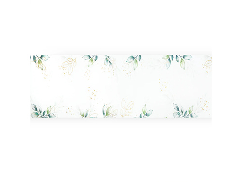Dekoracja bieżnik na stół z zielonymi listkami - 28 cm x 275 cm - 1 szt.