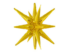 Balon foliowy Gwiazda złota 3D - 40 cm - 1 szt.
