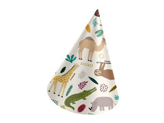 Czapeczki urodzinowe Zoo - 6 szt.