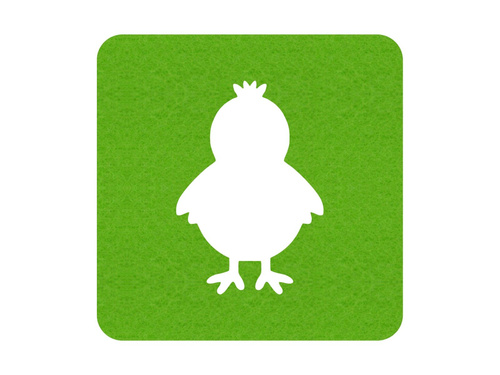 Podstawka kwadratowa pod kubek - Kurczaczek - 10 cm - 4 szt.