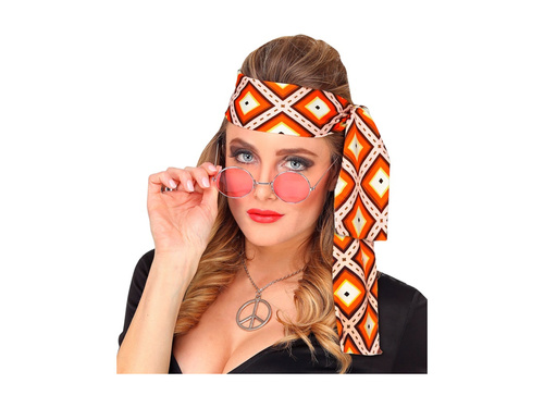 Opaska na głowę hipisowa Groovy Rhombus lata 70.