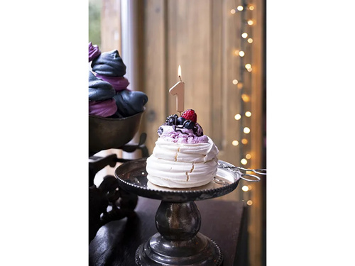 Świeczka cyferka jeden różowe złoto - 1 - 1 szt.