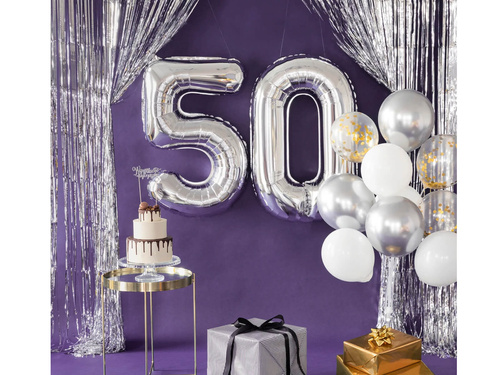 Kurtyna - zasłona na drzwi srebrna metaliczna - 200 cm x 100 cm