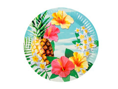 Talerzyki papierowe hawajskie Paradise - 23 cm - 10 szt.