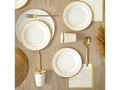 Talerzyki papierowe białe Elegant Gold - 20,5 cm - 6 szt.