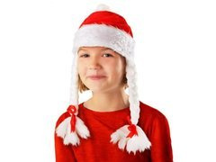 Czapka Mikołajki z warkoczykami - 1 szt.