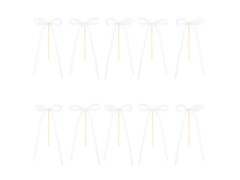 Pikery na Tort Kokardki - białe - 10 szt.