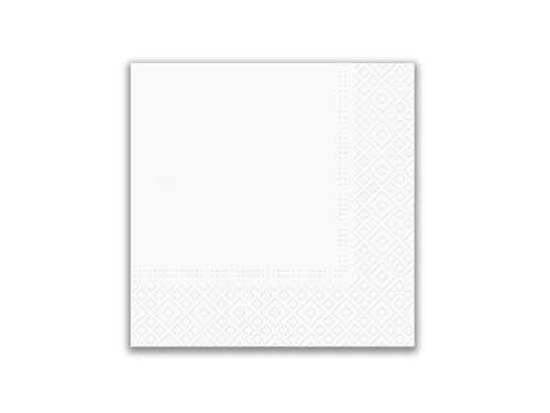 Serwetki 3-warstwowe 33 cm, białe - 20szt.