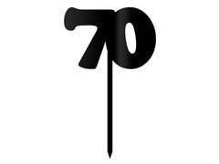 Topper z pleksi czarny na tort 70 - 12 cm