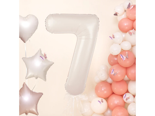 Balon foliowy kremowa cyfra 7 - 100 cm - 1 szt.