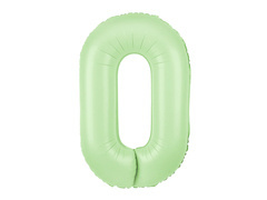 Balon foliowy pistacjowa cyfra 0 - 100 cm - 1 szt.