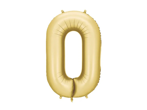 Balon foliowy złota cyfra 0 - 86 cm - 1 szt.