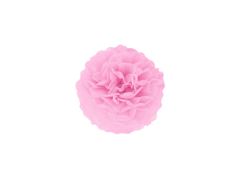Dekoracja wisząca pompon kwiat - jasny róż - 15 cm - 1 szt.