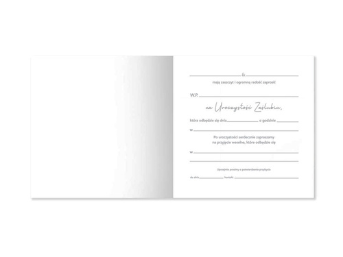 Zaproszenie na ślub z kopertą - 5 szt.
