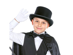 Kapelusz cylinder dziecięcy - czarny - 1 szt.