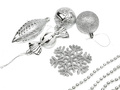 Dekoracje choinkowe srebrne - 25 szt.