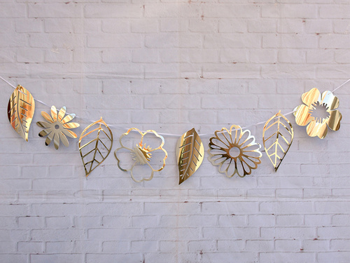 Girlanda kwiatowa złota - 1 szt.