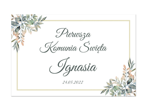Plakat komunijny personalizowany - I Komunia Święta - 90x60 cm