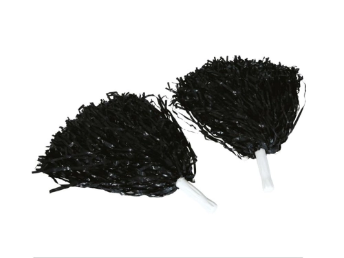 Pompony cheerleaderki czarne - 2 szt.