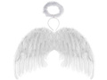 Skrzydła anioła białe z aureolką - 48 x 28 cm
