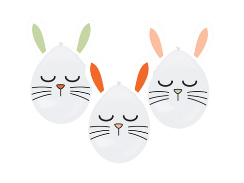 Balony lateksowe wielkanocne zajączki DIY - 30 cm - 3 szt.